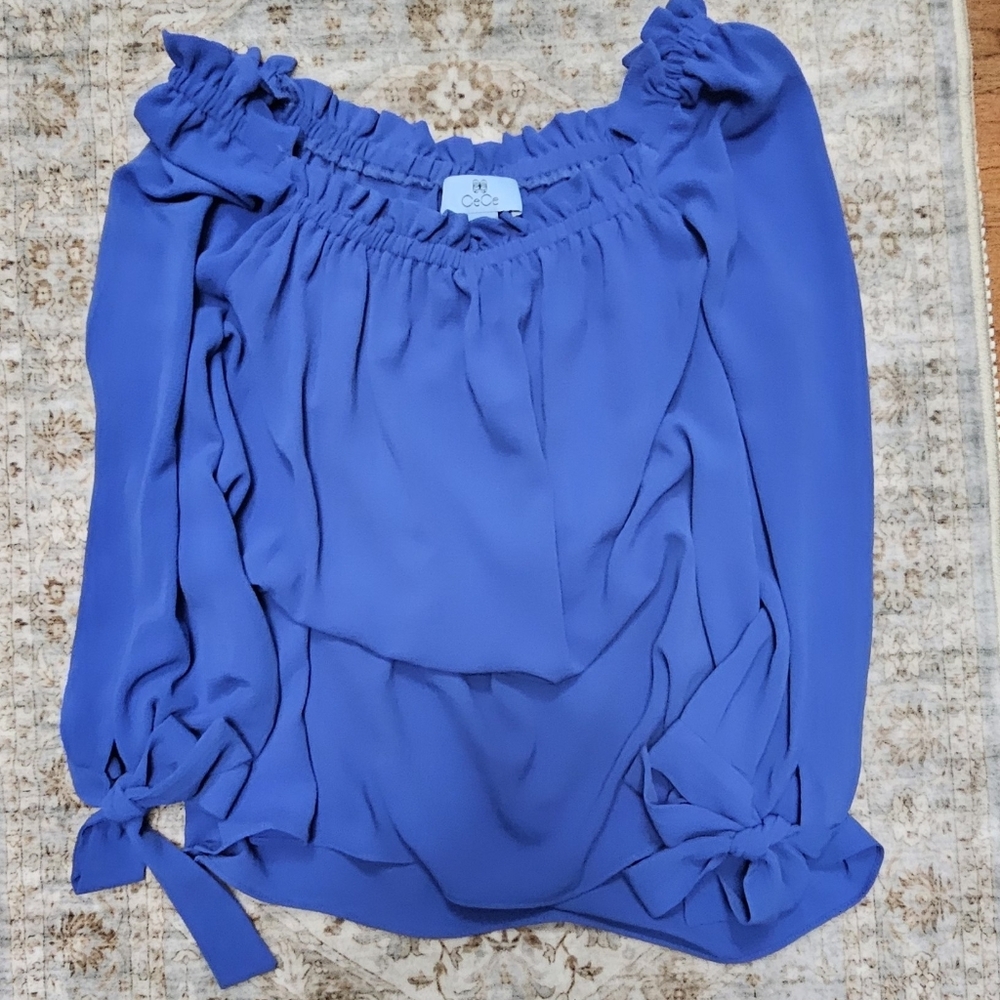 CeCe Blue Women's Top SIZE XS
